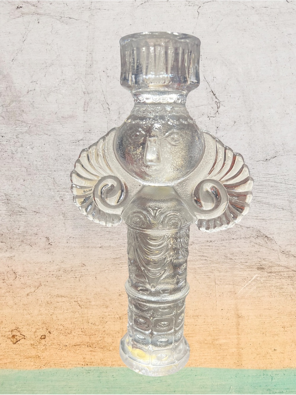 Bjorn Wiinblad Clear Glass Angel Candle Holder Rosenthal Studio Line *read